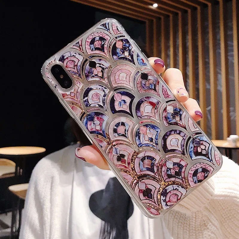 

Marble relief liquid quicksand case for iphone x xr xs 7 7plus 8plus 8 6s xs max transparent cover soft tpu for women and girl