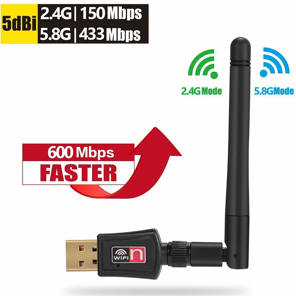300 Мбит/с Антенна сетевая карта 2,4 ГГц беспроводной USB мини 802,11 быстрая скорость домашний офис 2dbi чувствительный стабильный приемник