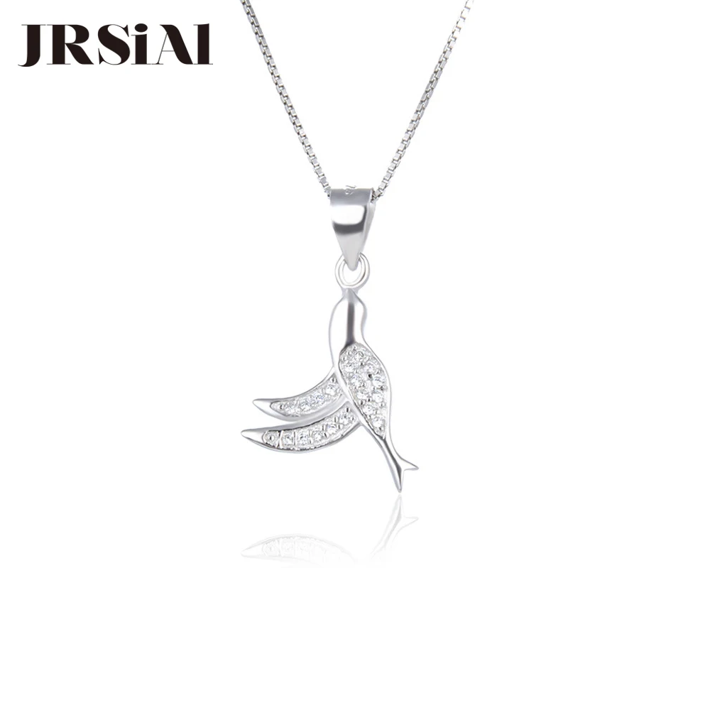 

JRSIAL Fashion Lady Necklace Pendant Small Fresh Sweet Jewelry 925 Sterling Silver Clavicle Chain Cute Bird Pendant JRP0034