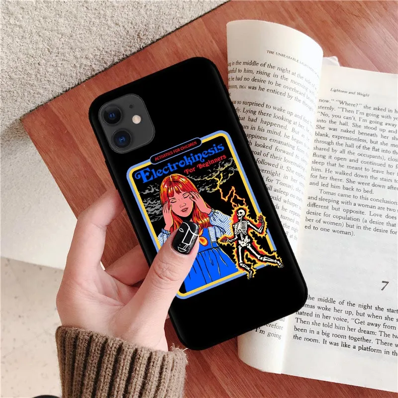Funny Halloween Satan Vintage Let's Summon Demons Graphic Black silicone Phone Case For iPhone XR X XS 11 Pro Max 8 7 6 6S Plus - Цвет: T7923