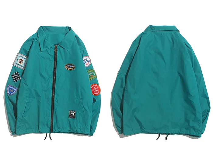 Aelfric Eden Appliques мужские куртки осенние Harajuku Модные топы хип хоп повседневные хлопковые негабаритные пальто Верхняя одежда уличная