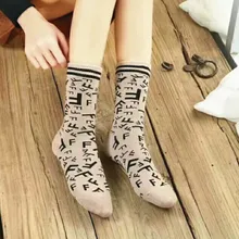 Новые длинные носки с большими буквами, женские модные носки в Корейском стиле, уличные хлопковые носки, 5 пар