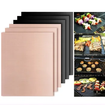 

High temperature Cooking Sheets 40 * 33cm Place mat Non-stick barbecue mat Barbecue Barbecue lined reusable Food grade mat