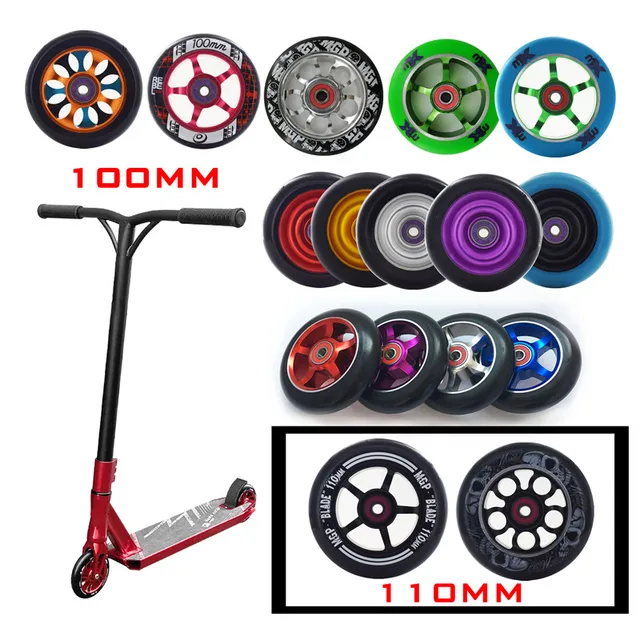 US $14.45 110mm 100mm Scooter Wheels Aluminium Alloy Steel Wheel Hub High Elasticity and Precision speed skat