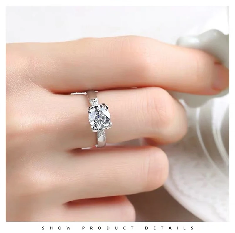 14K 1ct 2ct 3ct алмазные кольца из белого золота для помолвки свадьбы Тип V круглый вырез настраиваемые Кольца для дам