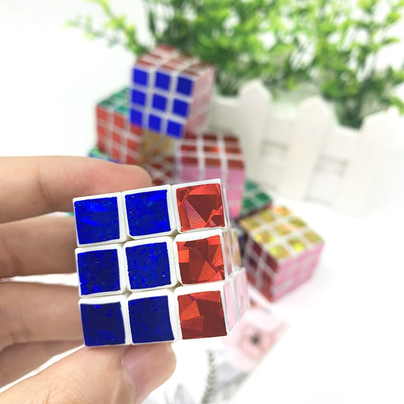 6 шт. 3x3x3 мини-Волшебный куб ослепляющий цвет Stickerless головоломка кубики профессиональная скорость волшебный куб Развивающие игрушки для студентов