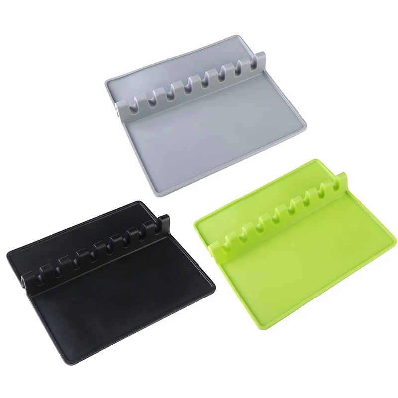 Kitchen Utensils Silicone Spoon Kitchen Spatula Holder Heat Resistant Utensil Silicone Spoon Pad 1