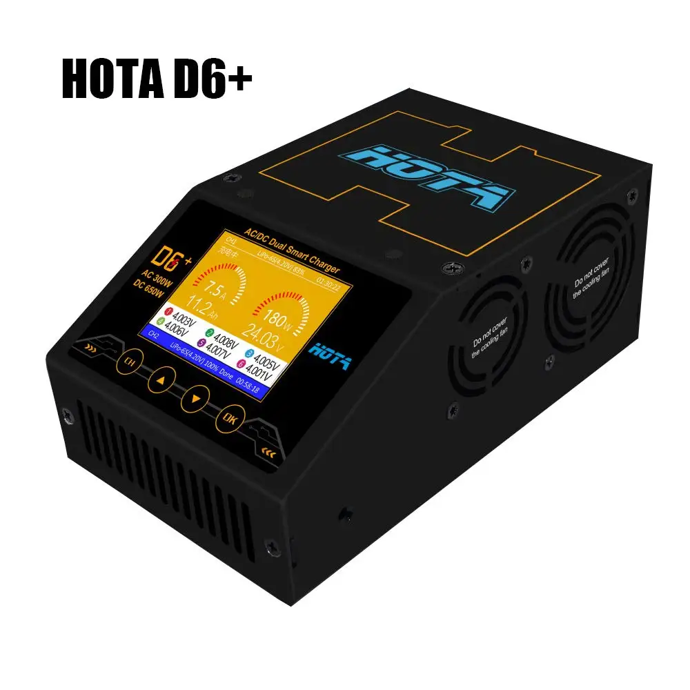 Hota D6+ plus Ac 300w Dc 2x325w 2x15a Dual Channel Smart Battery Charger Discharger Lipo Charger For Rc Drone Spare Parts