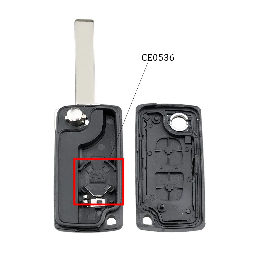 BHKEY Flip Remote Car Key Case For Peugeot 207 307 308 407 607 For Citroen C4 C5 C3 Berlingo Xsara HU83/VA2 Fob 2/3/4B Car key