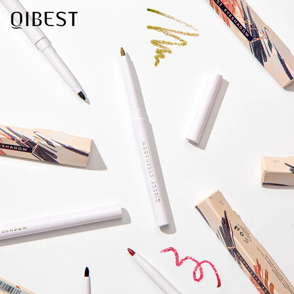 Новинка цветные тени для век QIBEST карандаш блестящий макияж косметика подводка