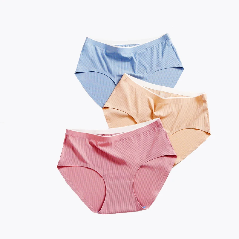 

Viscose Fiber Seamless Underwear Women's Antibacterial Thread Breathable Less Underpants Solid Triangle Shorts