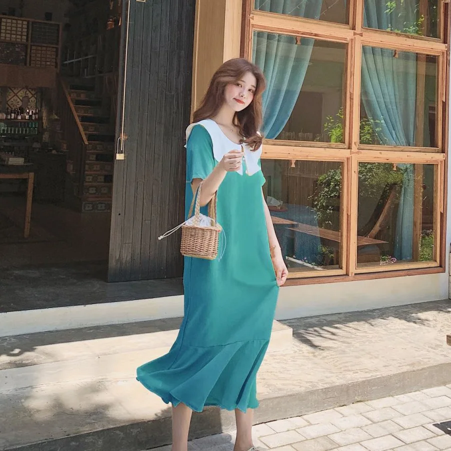 

Photo Shoot Main Push Egg Sense of Design Women's Non-mainstream Ginger Mixed Colors Ruffled Collar Waist Hugging Lace-up Fishta
