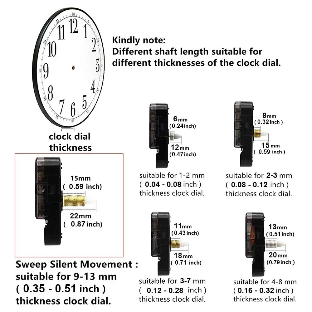 MCDFL Meccanismo dell'orologio al quarzo Orologi silenziosi fai-da