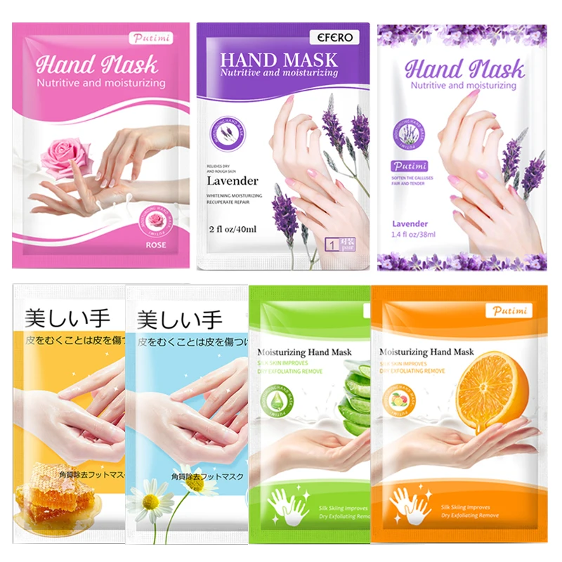 

7Packs Rose Lavender Hand Mask Exfoliating Mask for Hands Moisturizing Hand Mask Remove Dead Whitening Anti-Aging Spa Gloves