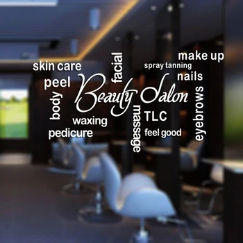 

Beauty Salon Decal Unisex Hair Salon Sticker Hairdresser Barber Posters Vinyl Wall Decals Decor Mural Hair Salon Wall Decal