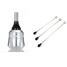 Серебристые алюминиевые картриджи татуировки ручки 38 мм татуировки ручка стержень круглые насадки для татуировок можно регулировать attoo иглы