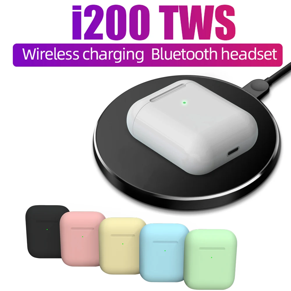 Наушники i200 TWS Bluetooth 5 0 Беспроводная зарядка сенсорные наушники с микро телефоном
