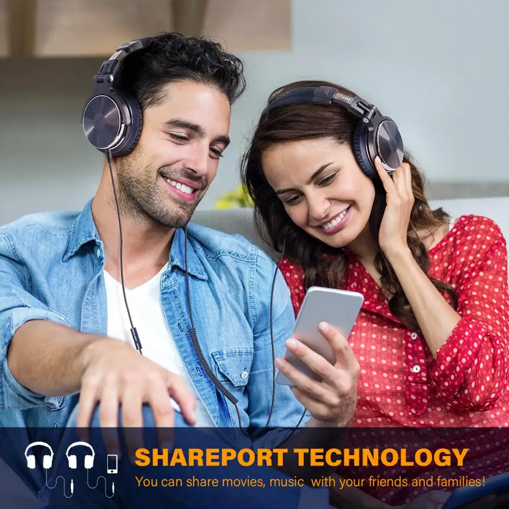 Проводные диджейские наушники Oneodio басовая стерео игровая гарнитура с