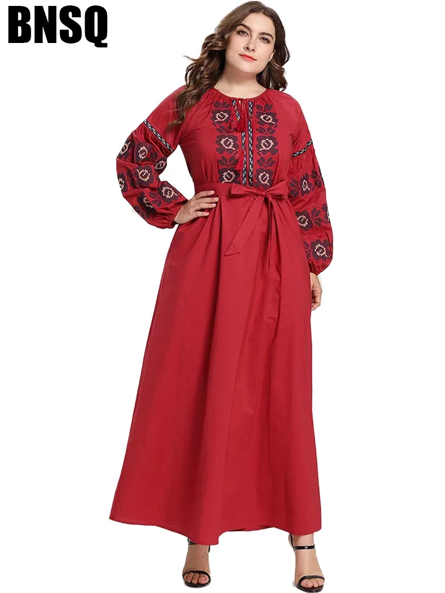 BNSQ плюс размер abaya мусульманское длинное платье для девочки без хиджаба винтажные пляжные Коктейльные Вечерние красные Скромные Новые дизайнерские высококачественные фабричные розетки