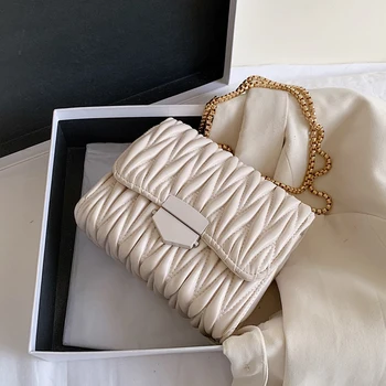 

2020 Fashion Casual Chain Shoulder Messenger Bag Niche Designer Small Square Bag High Quality Women Purse and Handbag Sac A Main