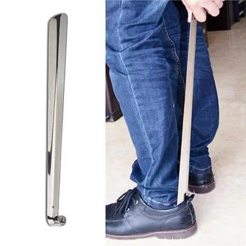 

Long Handle Shoehorn Flexible Silver Durable Handle Professional Metal Silver Color Shoe Horn Lifter Long Shoespooner