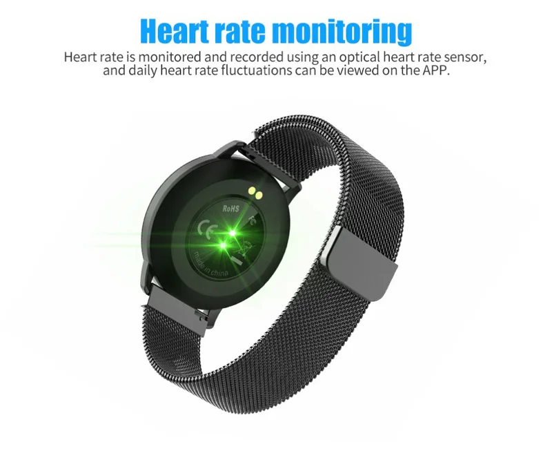E38 Smart Watch Waterproof Sport Band Blood Pressure Heart Rate Monitor 1.22 Smartwatch Men Women Steel Bracelet for IOS Android