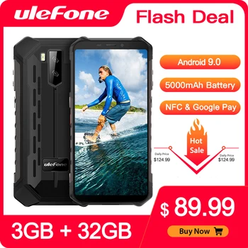 Перейти на Алиэкспресс и купить Ulefone Armor X5 прочный водонепроницаемый смартфон Android 9,0 3 ГБ 32 ГБ 5000 мАч сотовый телефон 4G LTE NFC IP68 водонепроницаемый мобильный телефон