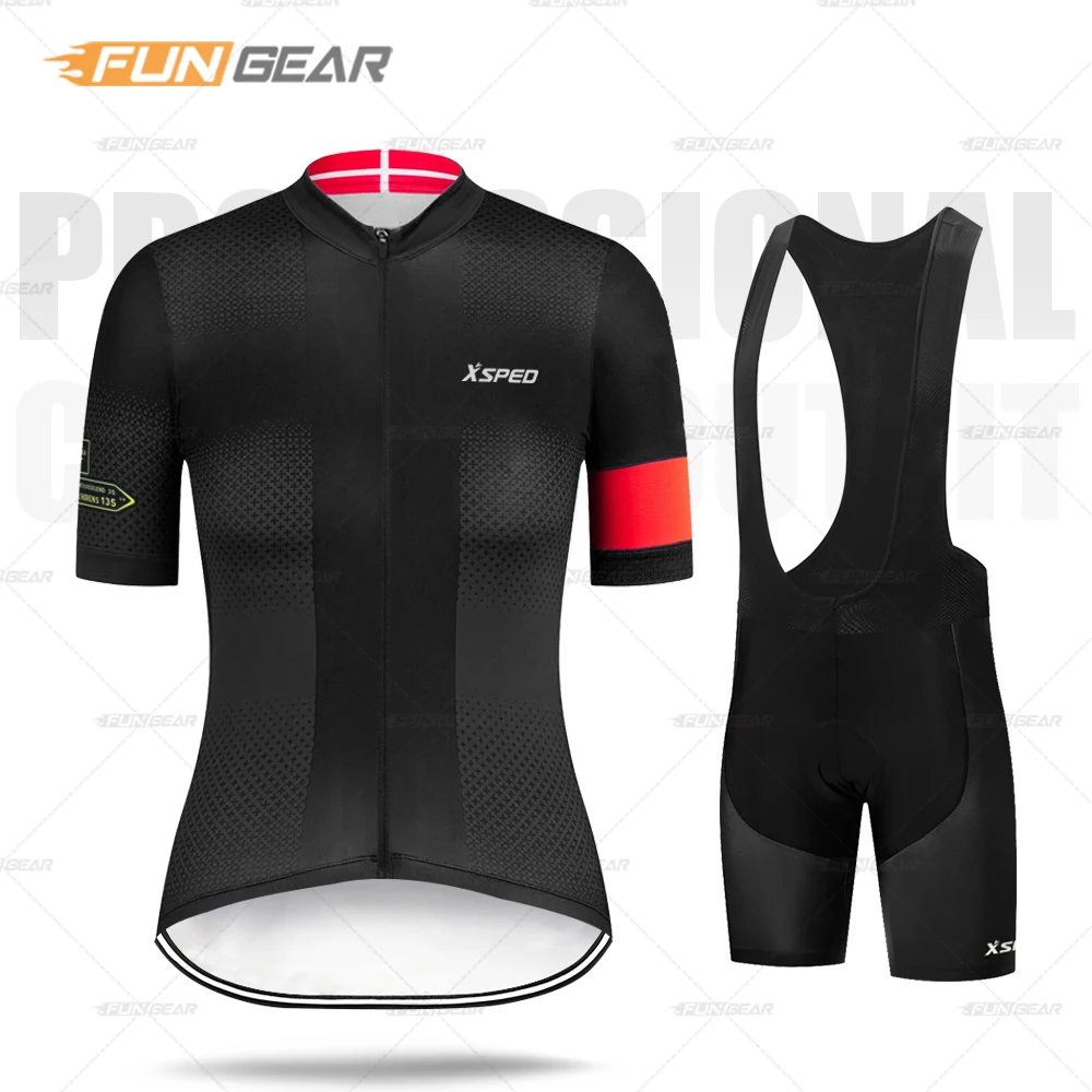 Bib Cycling Set Pro Team, комплект из Джерси с коротким рукавом, женская одежда для велоспорта, летний костюм для горного велосипеда, одежда для гонок, дышащая сетчатая панель по бокам - Цвет: Bib Cycling Set