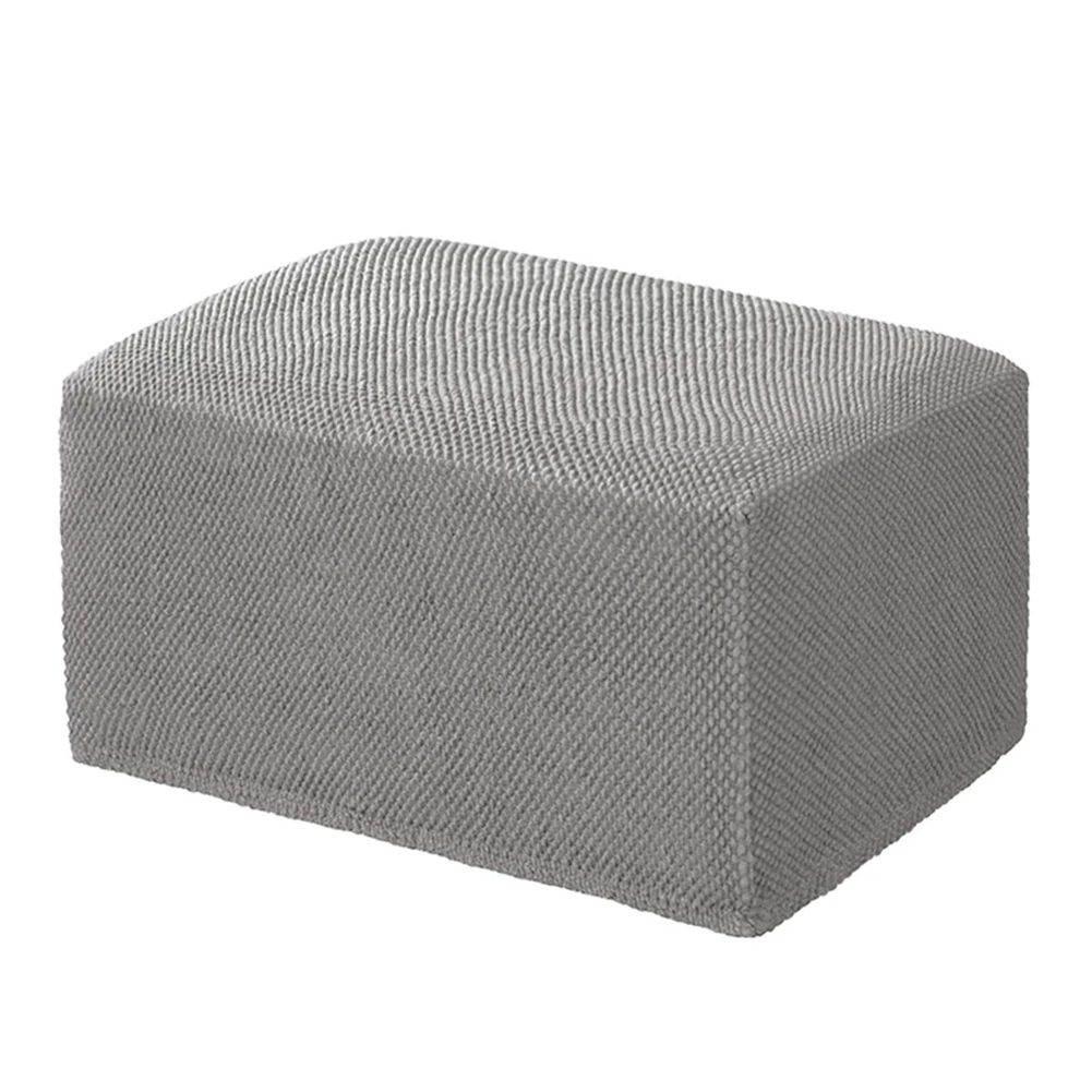 Stretch Elastic Ottoman Cover Water Repellent Footrest Stool Slipcover
