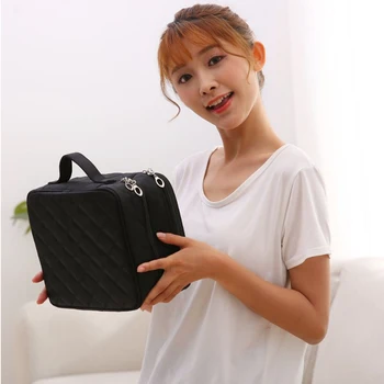 

Professional Multilayer Cosmetic Case Nail Art Jewellery Makeup Bag Waterproof Nylon Large Capacity Storage Box Travel Organizer