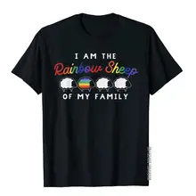 Jestem tęczową owcą mojej rodziny koszula LGBT Gay Lesbian Pride koszulka bawełniana europa T koszula nowe męskie koszulki styl Preppy tanie i dobre opinie CINESSD CN (pochodzenie) SHORT GEOMETRIC Z okrągłym kołnierzykiem tops COTTON Z KRÓTKIM RĘKAWEM Regular Sukno Plaża