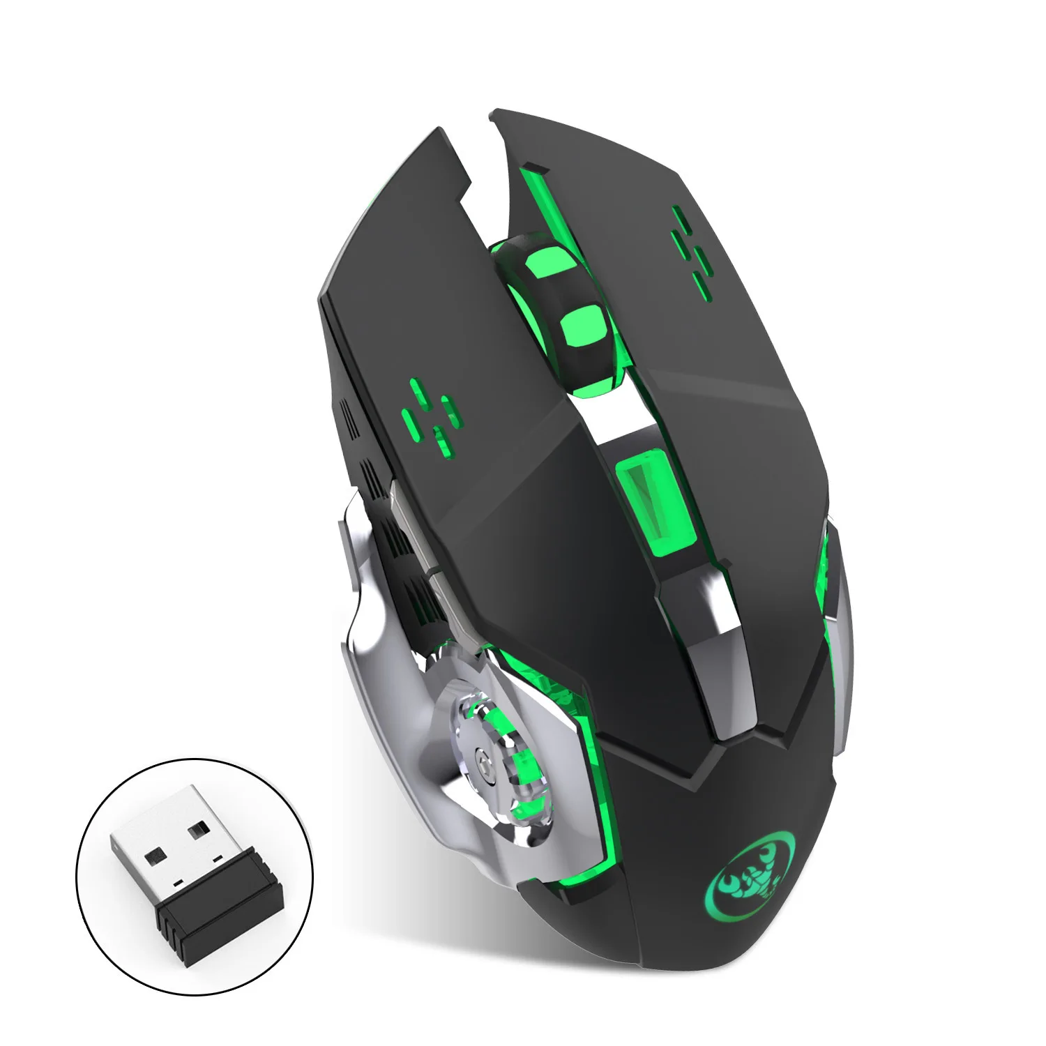 Colorful Luminous Game Mouse 2.4G Rechargeable Wireless Mouse with Built-in 600mA 