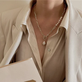 

2021 New 100% Natural Pearl Choker Gold Filled Jewelry Pendants Necklace Collier Femme Kolye Boho Jewelry Necklace For Women