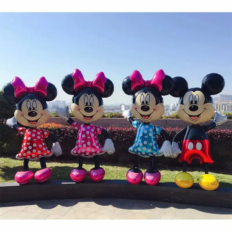 

1PC 175cm 3D Giant Mickey Minnie Mouse Foil Balloon Pink Blue Bowknot Standing Kids Baby Shower Birthday Party Decorations Globo