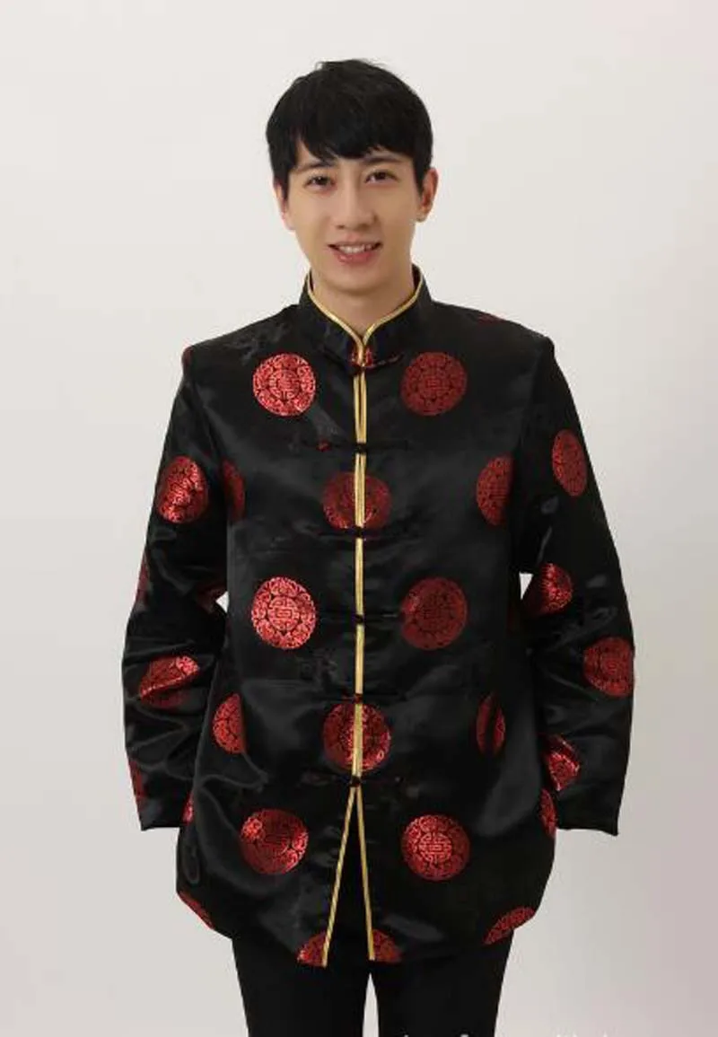 Hot Sale Chinese Tang Suit Men Tradtional Silk Satin Jacket Kung Fu Coat Casual Clothing Birthday Party Jackets Size S-XXXL