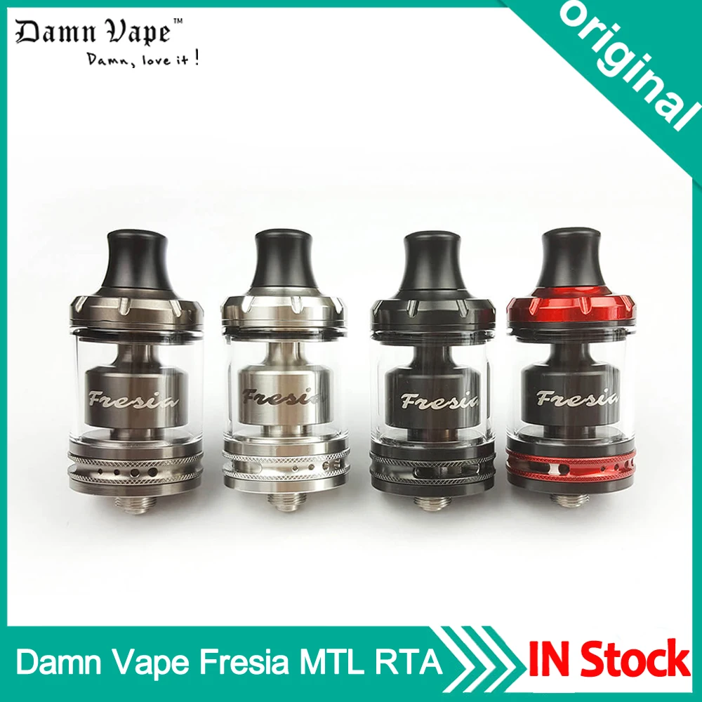 

Original Damn Vape Fresia MTL RTA MTL & DL 22mm Vape Tank AFC system restrictive lung Vape Vaporizer E Cigarette Atomizer