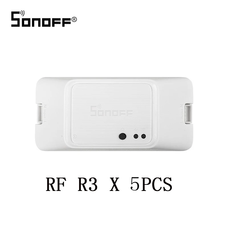 RF R3 5PCS SONOFF RFR3 Smart RF управление RM 433 МГц переключатель Wi-Fi 100-240 В DIY приложение Ewelink Автоматизация работает с Alexa Google Home - Комплект: RF R3 5PCS