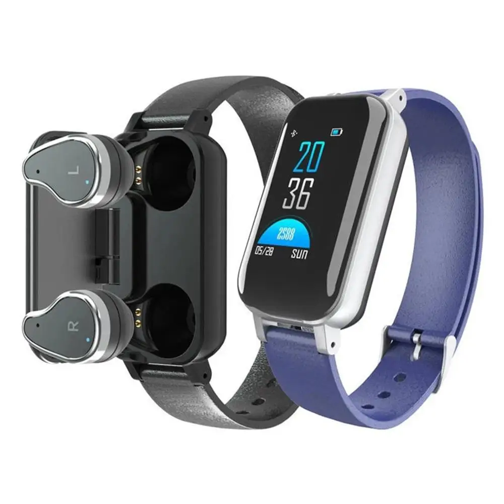 T89 Smart Bracelet Wireless wireless 5.0 In-ear Headphones Heart Rate Monitor Talk Band Watch Bracelet Men Women