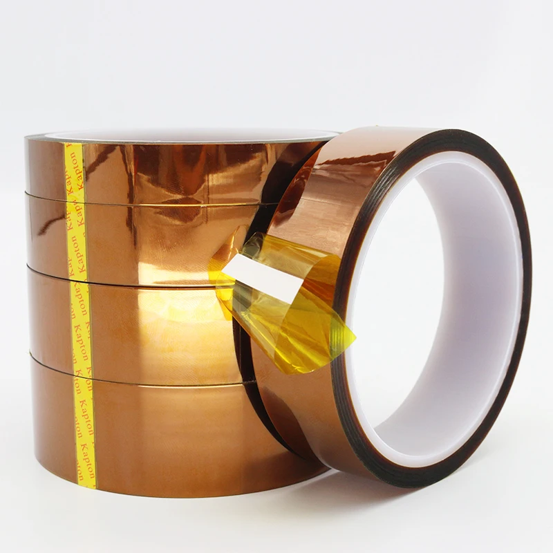 Heat Resistant Polyimide Reflective Tape High Temperature Adhesive Insulation Protective Tape 25M 9 15 19 25 32mm 15m heat resistant adhesive cloth fabric tape for automotive cable tape harness wiring loom electrical heat tape
