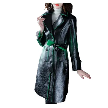 

Women's winter mom's leather jacket Korean version 019 new temperament M-4XL plus size slim fashion lapel PU coat feminina JD562