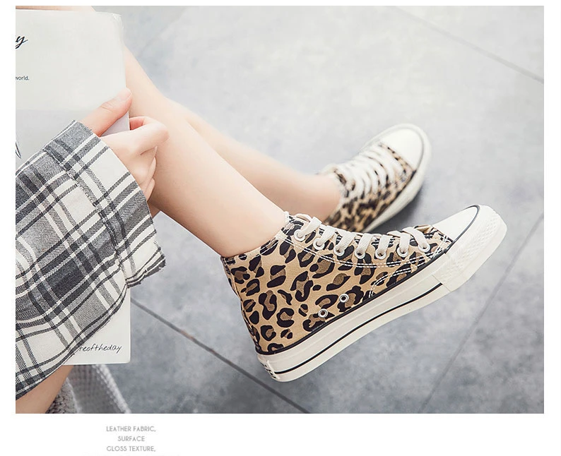 leopard canvas shoes