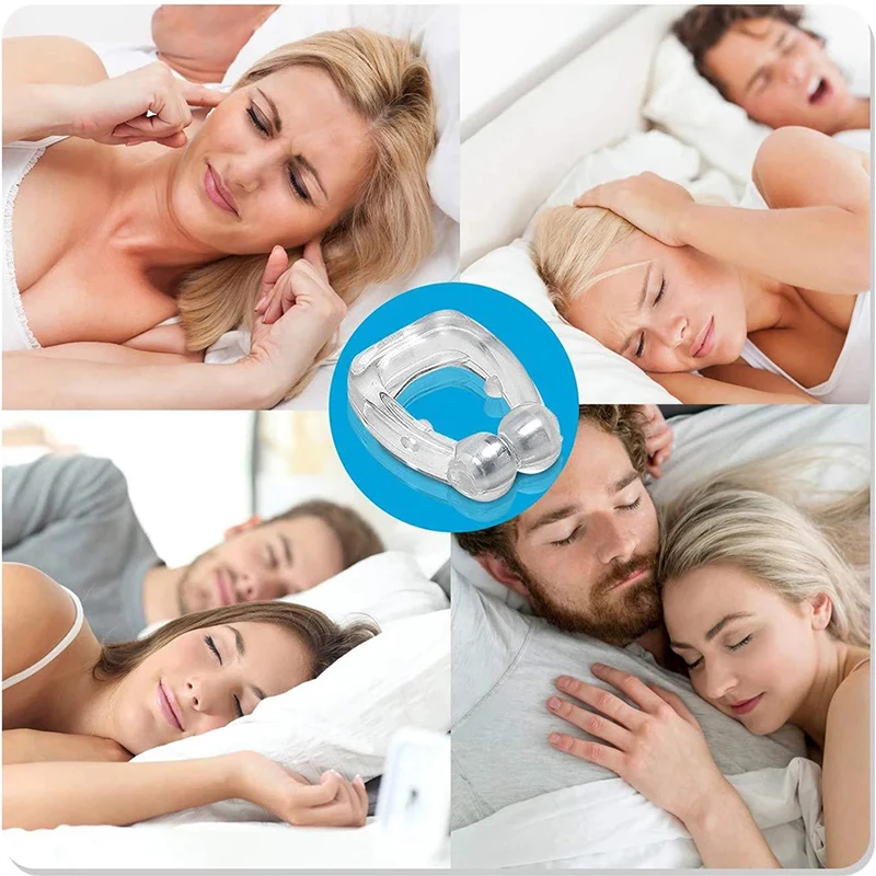 Silicone Magnetic Anti Snore Stop Snoring Nose Clip Sleep Tray Sleeping Aid Apnea Guard Night Device with Case Anti Ronco 1/4PCS