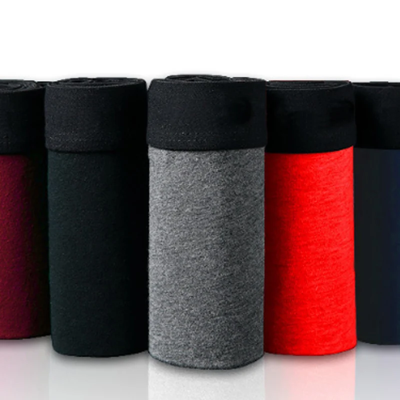 Male Panties Hot Sale Cotton Solid 4PCS/Lot Underpants Popular Man Boxer Men's Underwear Breathable Comfortable