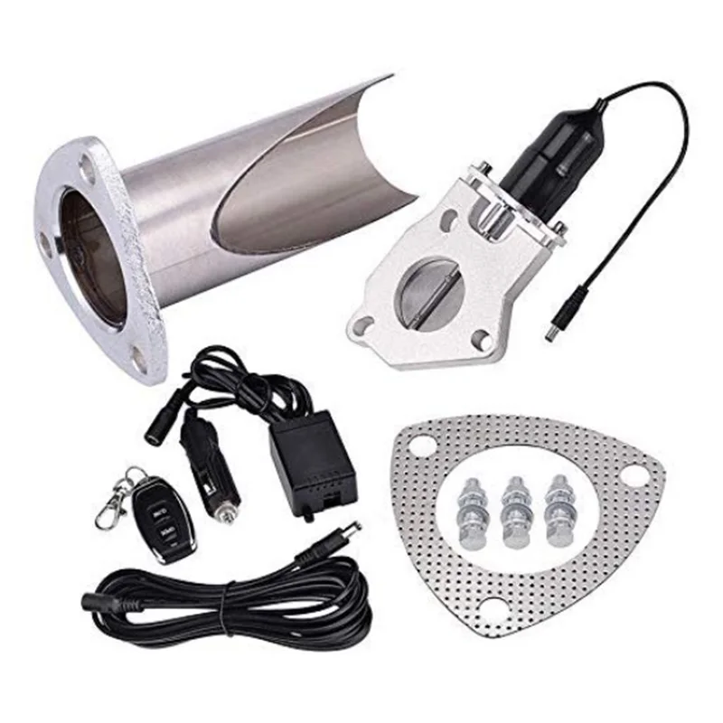 

Cutout Stainless Steel Exhaust Cut Out Header Be Cut Pipe Electric Valve Exhaust Tip Muffler Kit