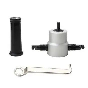 

Power Drill Attachment Double Head Sheet Metal Nibbler Saw Cutting Cutter