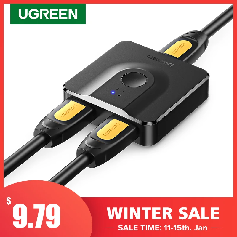 Ugreen HDMI Сплиттер 4K переключатель для Xiaomi Mi Box Bi Direction 1x 2/2x1 адаптер коммутатор 2 в 1