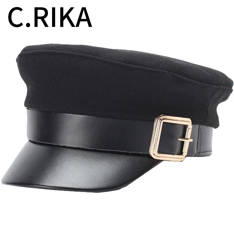 

New Military Hat Female Winter Hats for Men Women Ladies Army Cap Visor Black Cap Sailor Hat Girls Outdoor Travel Fashion Hats