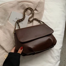 

Vintage Small Quilted Crossbody Messenger Bags For Women 2021 PU Leather Winter Designer Lady Chain Shoulder Purses Handbags