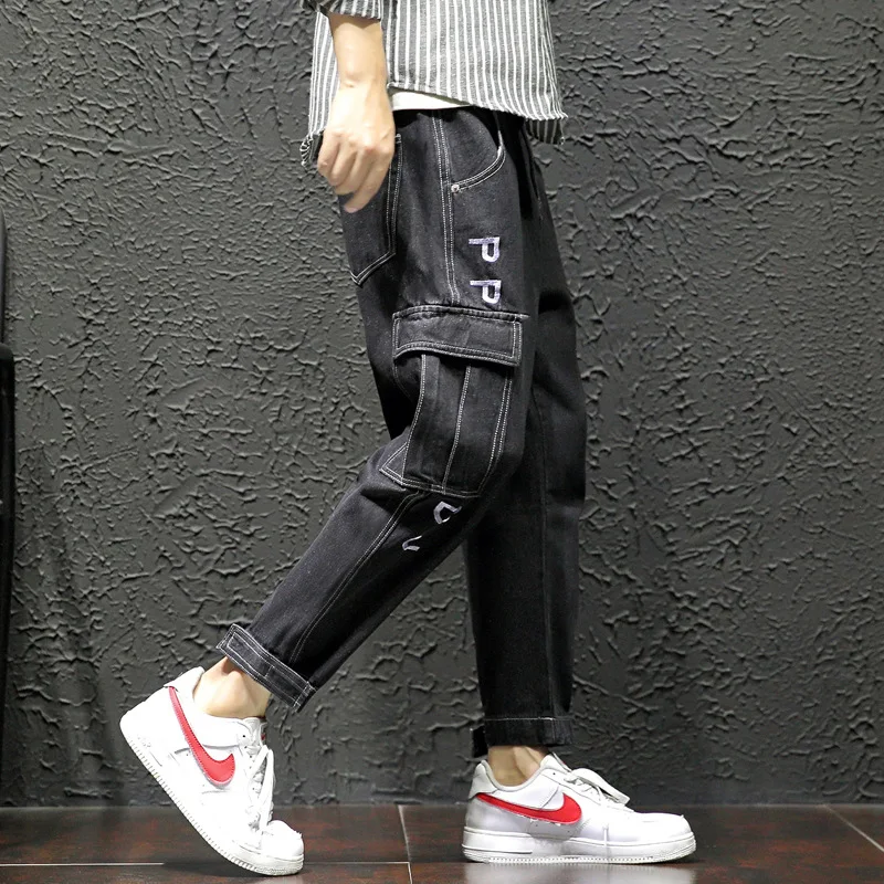 

Large Size 2019 Autumn And Winter New of Origional Tile Wall Workwear Large Size Men's Beam Leg Loose-Fit Capri Jeans