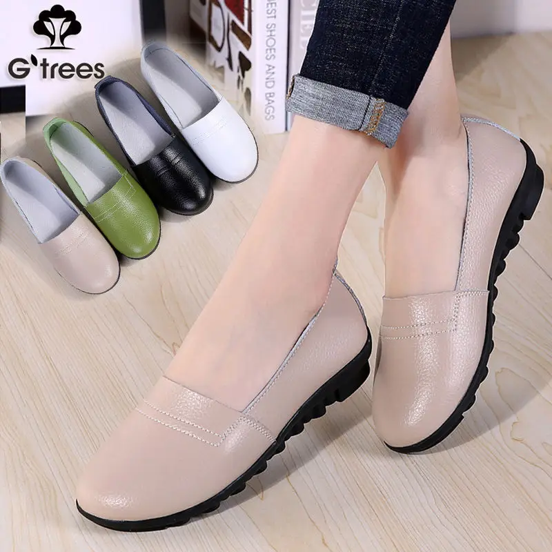

Flat Keel Thin Shoes Women's Spring New Style Moccosins Soft-Sole Mom Shoes Slip-on Loafers Casual Maternity Shoes
